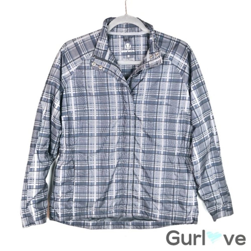 Sunice M Gray Plaid Windbreaker Jacket